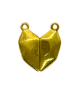 Dije/cierre imán corazón facetado dorado