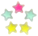 Estrellas inyectadas pastel colores surtidos x 10gr.