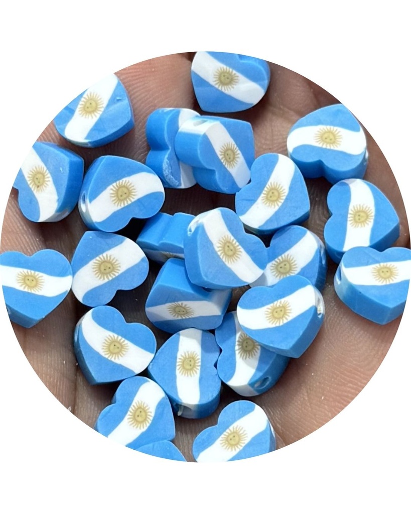 Fimo Argentina corazón x 5 un.