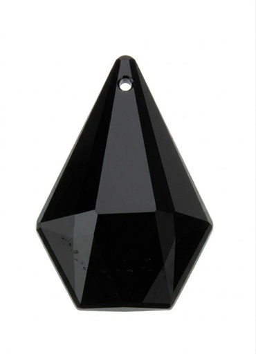 [10923] Gema acrílica gota hexagonal 28x20mm negra x 20 un.