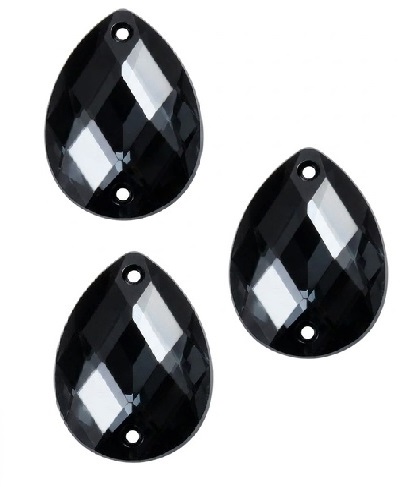 [10952] Gema acrílica gota 13x18mm negra x 25 un.