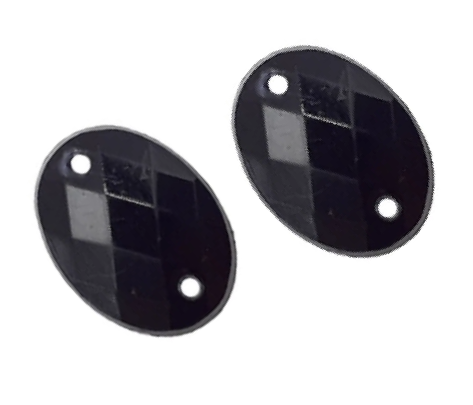 [10954] Gema acrílica oval 13x18mm negro x 25 un.