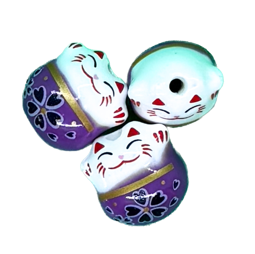 Gatitos cerámica lila