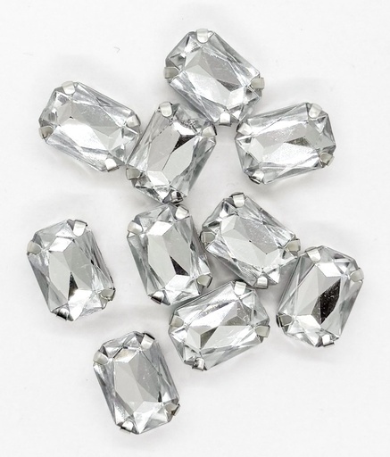 [11027] Gema engarzada plata rectangular 8x10 mm x 25un.