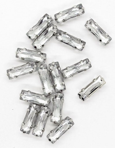 [11031] Gema engarzada plata rectangular 5x15mm x 50un.