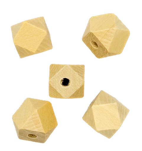 [11023] Cuenta de madera octogonal 14mm x 5 un.