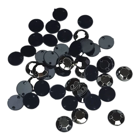 [10178] Gema redonda p/coser 8mm negra x 100un