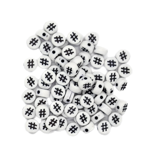 [11768] Hashtag # plano 7mm blanco c/negro x 10gr.