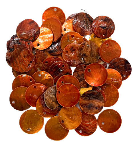 [11144] Lentejuela nacar naranja 15mm x 50un.