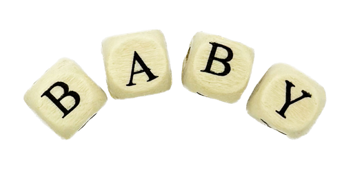 [11486] Letra madera BABY cubo 10mm x 12 un.