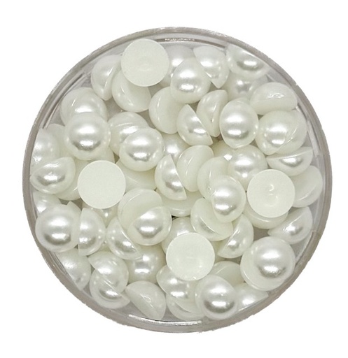 [11770] Media perla p/pegar 8mm blanca x 10 g