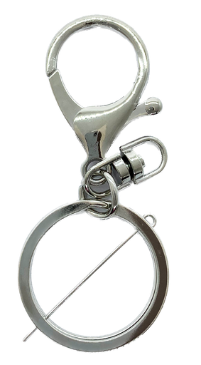 Mosquetón c/argolla sin fin plana x 2un. 