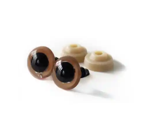 [12145] Ojos plásticos marrón con tarugo y seguridad 10mm x 10 U #3