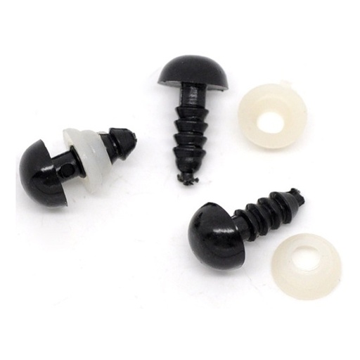 [12145] Ojos plásticos con tarugo y seguridad 12mm x 10un