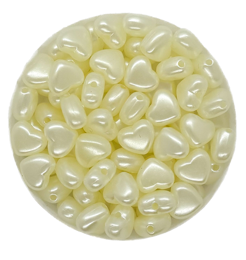 [10439] Perla de río plástica corazón liso 10mm x 10gr.