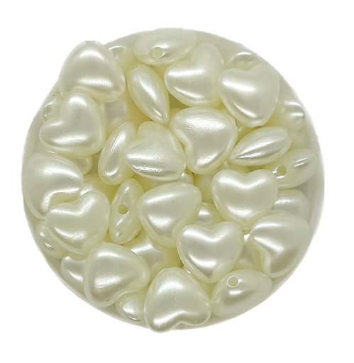 [10439] Perla de río plástica corazón liso 14mm x 10gr.