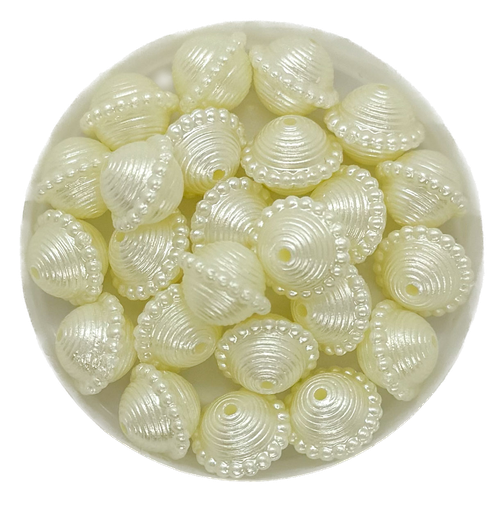 [10439] Perla de río plástica perla espiral 10mm x 10gr.
