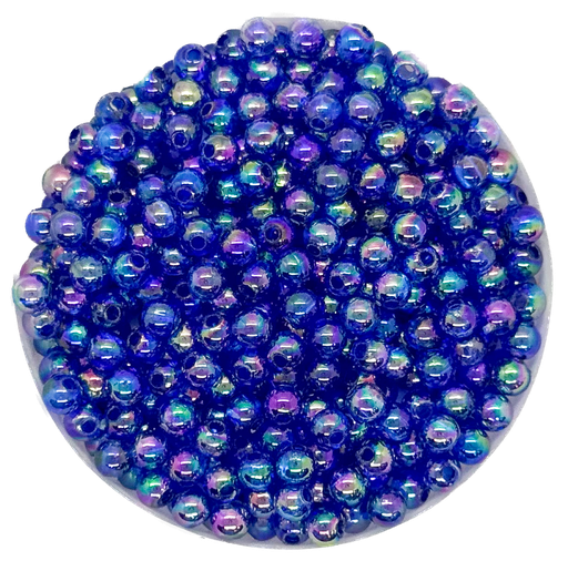 Perla plástica tornasol 4mm #32 azúl