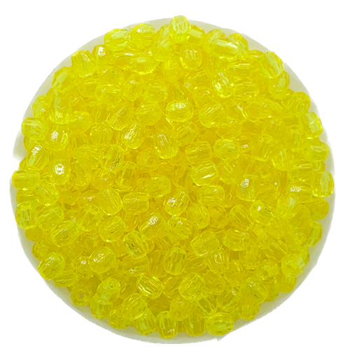 [10203] Perla plást. hexagonal amarilla 4mm 