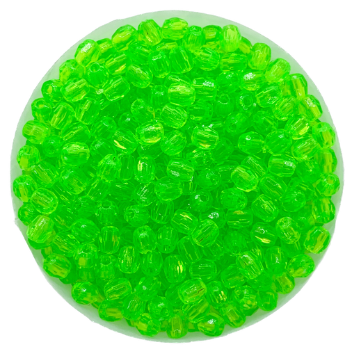 Perla plást. hexagonal verde flúo 4mm x 10gr.
