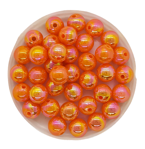 Perla plástica tornasol 8 mm #73 naranja opaco