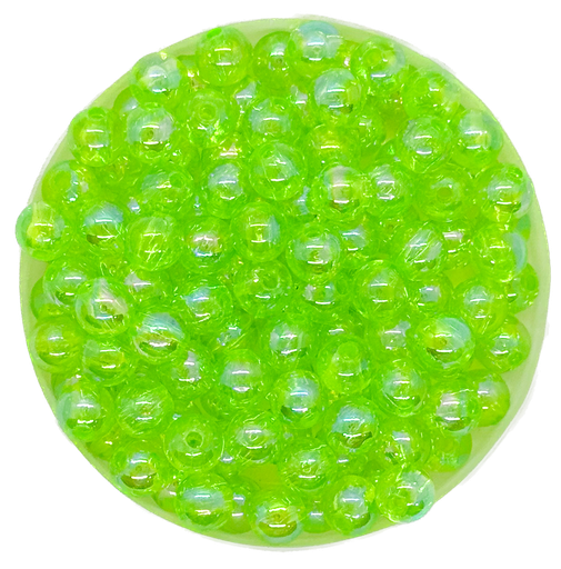 [11271] Perla plást. verde flúor tornasol 6 mm