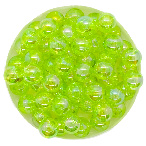 [11273] Perla plást. verde flúor tornasol 8 mm