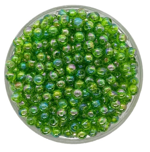 [11269] Perla plástica tornasol 4mm #3 verde manzana x 10gr