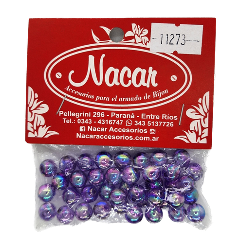 Perla plástica tornasol 4mm #21 violeta