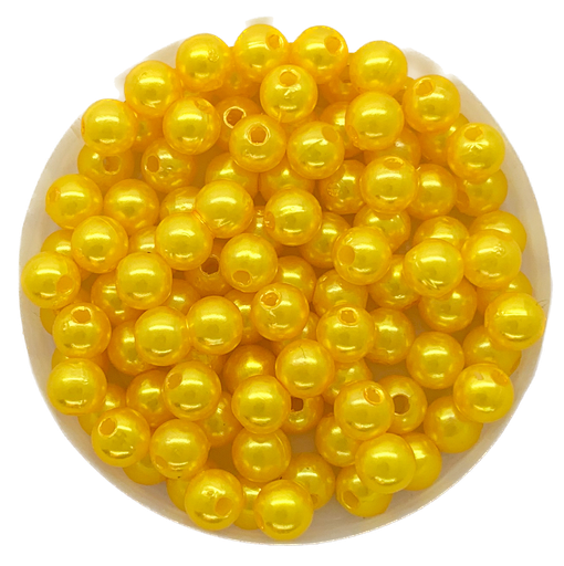 [11741] Perla plástica perlada amarillo oro 6mm x 10g