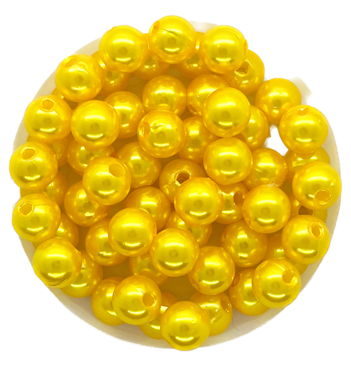 [11742] Perla plástica perlada amarillo oro 8mm x 10g