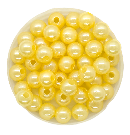 [11742] Perla plástica perlada beige 8mm x 10g