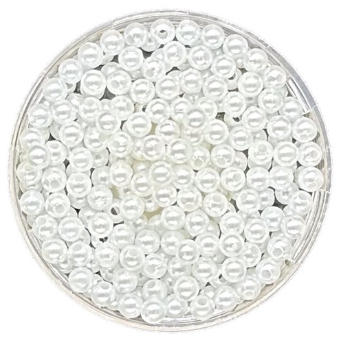 [10521] Perla plástica perlada blanca 4mm x 10gr.