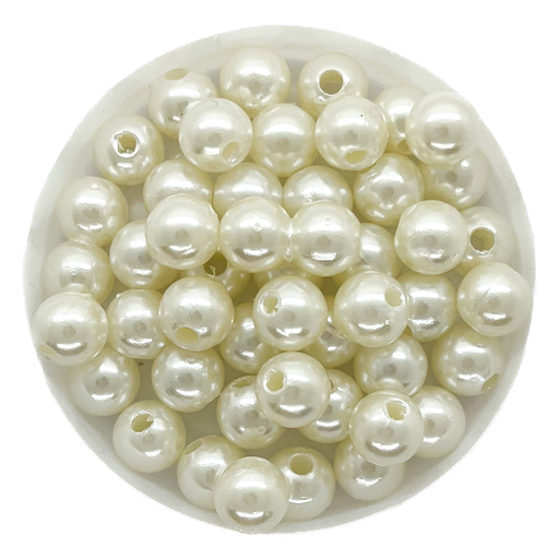 [11742] Perla plástica perlada natural 8mm x 10g