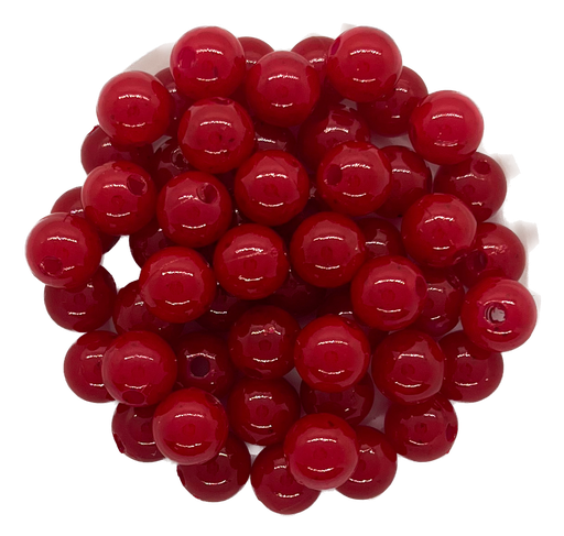 [11742] Perla plástica perlada rojo 8mm x 10g