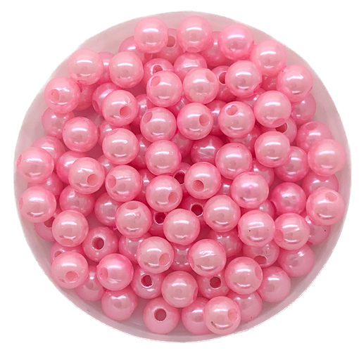 [11741] Perla plástica perlada rosa 6mm x 10g