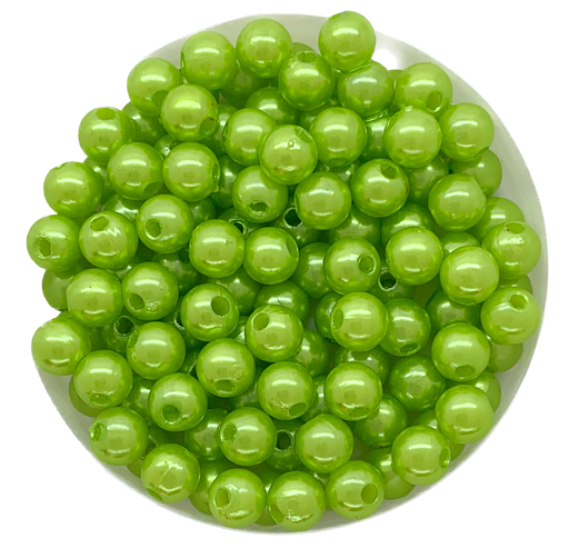 [11741] Perla plástica perlada verde manzana 6mm x 10g