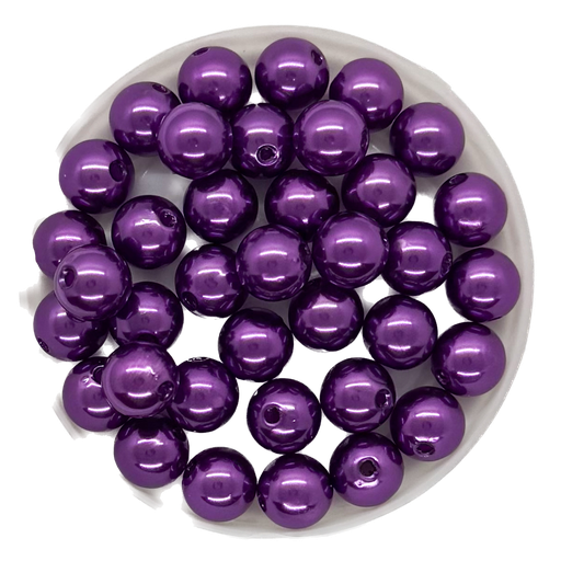 [11742] Perla plástica perlada violeta uva 8mm x 10g