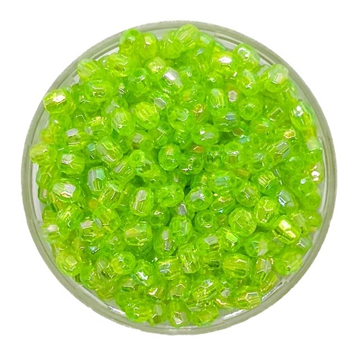 [10212] Perla transparente AB hex. verde mza 4mm x 10gr.