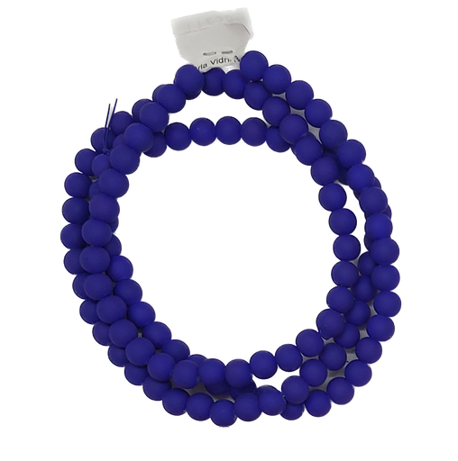 [11257] Perla vidrio engomada 8mm azúl