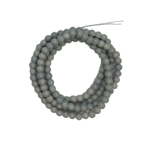 [11256] Perla vidrio esmaltada 6mm gris claro