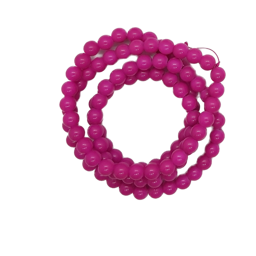 [11256] Perla vidrio esmaltada fucsia osc. 8mm