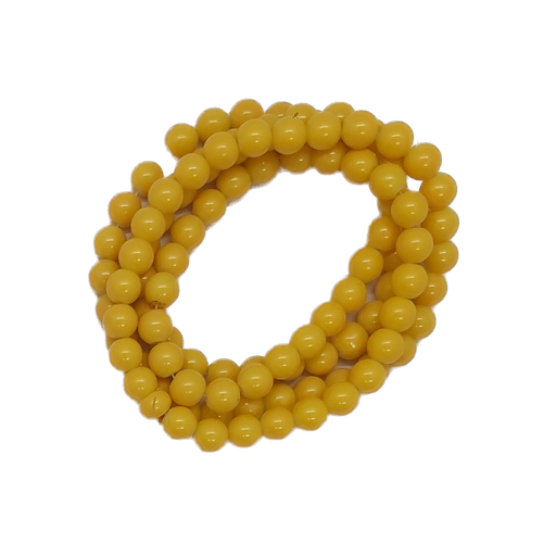 [11256] Perla vidrio esmaltada 8mm mostaza