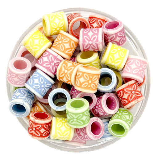 [11040] Plástico infantil labrado cilindro 8mm x 10gr.
