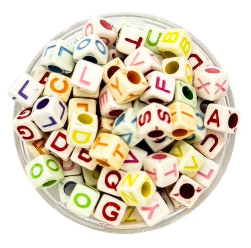 [11040] Plástico infantil labrado letra cubo 7x7mm x 10gr.