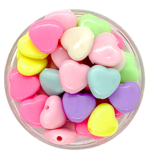 [10233]  Plástico infantil pastel corazón liso 12mm x 10gr.