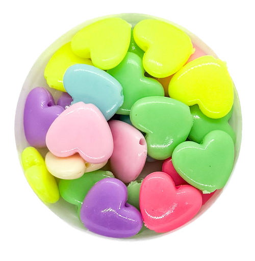 [10233] Plástico infantil pastel corazón liso 15mm x 10gr.
