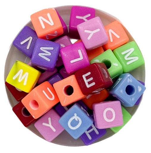 [10683] Plástico letras cubo 10x10 color c/blanco x 15gr.