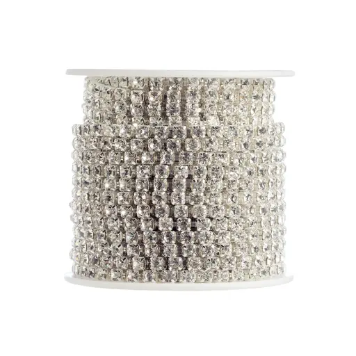 [11461] Strass cristal SS18 base plata #cristal x 1mt.