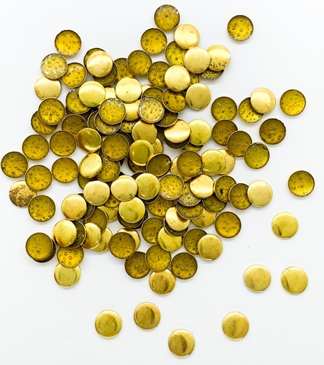 [11607] Tachas termoadhesivas doradas redondas 6mm x 5gr.